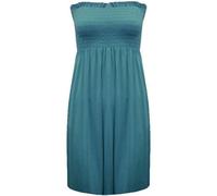 RIDDLED WITH STYLE Womens Bandeau Neck Sheering Boobtube Top Printed Plain Shirt Ladies Summer Wear Sleeveless Strapless Tee Top Street Wear Casual Tops Teal