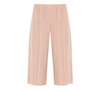 RIDDLED WITH STYLE Womens Crinkle Culottes Stretch Plain Wide Leg Shorts Ladies Pleated Elasticated Waist Pants Casual Wear Summer Beach Trouser Plus Size 12-30 Nude