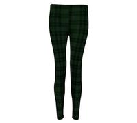 RIDDLED WITH STYLE Womens Full Length Plain Printed Leggings Elasticated Waist Summer Sports Trousers Ladies Active Gym Plus Size Stretchy Pants Outdoor Casual Wear Bottoms Green Tartan UK 16-18