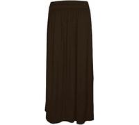 RIDDLED WITH STYLE Womens High Waist Fold Over Maxi Skirt Ladies Elasticated Waist Lightweight Plain Long Gypsy Maxi Skirt Casual Wear Fancy Party Wear Long Skirt Plus Size UK 8-26 Brown