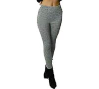 RIDDLED WITH STYLE Womens Knitted Tartan Winter Leggings Ladies Soft Warm Wool Christmas Retro Pants Warm Trousers (Grey UK 12-14)