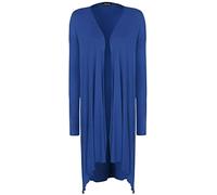 RIDDLED WITH STYLE Women's Long Sleeve Lightweight Sweater Top Ladies Elegant Party Wear Long-line Cardigan Outerwear Casual Soft Knit Stylish Layering Top UK Sizes 14-30. Royal Blue