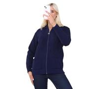 RIDDLED WITH STYLE Womens Long Sleeve Zip Up Cable Cardigan Collared Sweater Top Ladies Winter Wear Knitted Pocketed Cardigan Navy UK 20-22