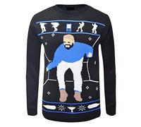 RIDDLED WITH STYLE Womens Mens Drake Xmas Hip Hotline Bling Print Long Sleeve Winter Gift Sweater#(Drake Hotline Bling Xmas Jumper#S/M (UK 8-10)#Unisex)