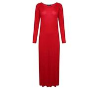 RIDDLED WITH STYLE Womens Plain Flared Stretchy Maxi Dress Long Sleeve Long Party Outfit Ladies Summer Winter Wedding Ceremony Long Jersey Dress Night Party Outfit UK 8-26