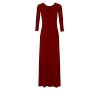 RIDDLED WITH STYLE Womens Plain Flared Stretchy Maxi Dress Long Sleeve Long Party Outfit Ladies Summer Winter Wedding Ceremony Long Jersey Dress Night Party Outfit UK 8-26 Wine