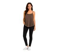RIDDLED WITH STYLE Womens Plain Printed Swing Cami Vest Sleeveless Strappy Camisole Flared Loose Fit Basic Top Summer Fashion Casual Lightweight Breathable Comfortable Plus Size UK 8-30 Brown