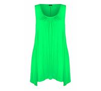 RIDDLED WITH STYLE Womens Plus Size Hanky Hem Ladies Long Sleeveless Scoop Neck Vest Top Jade Green