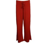 RIDDLED WITH STYLE Women's Plus Size Plain Tie Up Elasticated Waist Palazzo Pants Ladies ITY Wide Leg Flared Baggy Trousers Comfortable Stretch Summer Casual Size UK 12-28