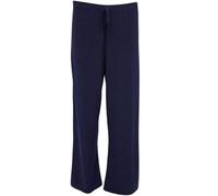 RIDDLED WITH STYLE Women's Plus Size Plain Tie Up Elasticated Waist Palazzo Pants Ladies ITY Wide Leg Flared Baggy Trousers Comfortable Stretch Summer Casual Size UK 12-28 Navy