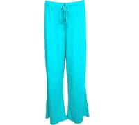 RIDDLED WITH STYLE Women's Plus Size Plain Tie Up Elasticated Waist Palazzo Pants Ladies ITY Wide Leg Flared Baggy Trousers Comfortable Stretch Summer Casual Size UK 12-28 Turquoise