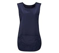 RIDDLED WITH STYLE Womens Round Neck Plain Pocket Tabard Cleaning Catering Work Wear Apron Ladies Pocket Plain Work Wear Apron Cleaning Catering Vest Top Plus Size UK S-3XL