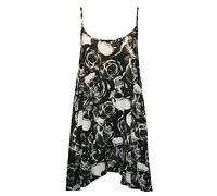 RIDDLED WITH STYLE Womens Sleeveless Cami Swing Dress Plain Top Strappy Cami Swing Dress Ladies Printed Cami Shirt Casual Wear Top Spaghetti Neck Fancy Party Flared Swing Dress
