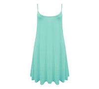 RIDDLED WITH STYLE Womens Sleeveless Strappy Cami Swing Dress Ladies Stretchy Cami Swing Top#(Mint Shirt#UK 16-18#Womens)