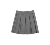 RIDDLED WITH STYLE Womens Uniform Box Pleated Mini Skirt Kids Uniform School Wear Skirt Ladies Plain Office Skirt Girls Elasticated Waist Formal Wear Mini Skirt Grey