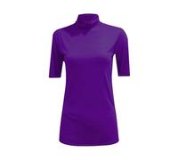RIDDLED WITH STYLE Womens Turtle Roll Neck Jumper Ladies Short Sleeves Roll Neck Jumper Plain High Neck Top Casual Wear Stretch Fitted Top T-Shirt UK Plus Size