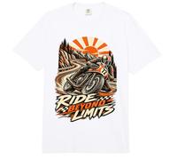 Ride Beyond Limits Motorcycle Racer Mountain Road Graphic Comfort Colors Adult Heavyweight T-Shirt