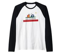 Ride Colorado Flag Cycling - Road Bike Bicycle Inspired Raglan Baseball Tee