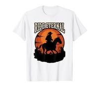 Ride Eternal Rider Desert Landscape Western Cowboy Full Moon Value Graphic T-Shirt