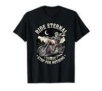 Ride Eternal Stop for Nothing F Biker Halloween Fun Value Graphic T-Shirt, Men, Black, L