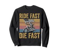 Ride Fast Die Fast Skeleton Biker Motorcycle Vintage Men Sweatshirt