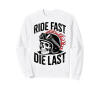 Ride Fast Die Last Winged Skull Design Sweatshirt