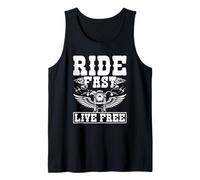 Ride Fast Live Free Motorcycle Biker Freedom Tank Top