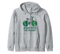 Ride For The Planet Earth Day Bicycle Cyclist Biking Zip Hoodie