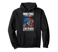 RIDE FREE 250 YEARS Patriotic Cowboy Pullover Hoodie