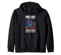 RIDE FREE 250 YEARS Patriotic Cowboy Zip Hoodie