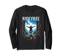 Ride Free Biker in Nature - Adventure Spirit Long Sleeve T-Shirt