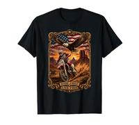 Ride Free Live Free Motocross Eagle American Flag Desert Value Graphic T-Shirt