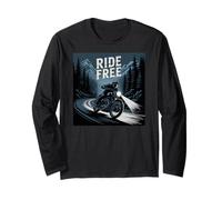 Ride Free Midnight Mountain Motorcycle Adventure Long Sleeve T-Shirt