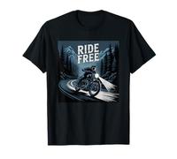 Ride Free Midnight Mountain Motorcycle Adventure T-Shirt