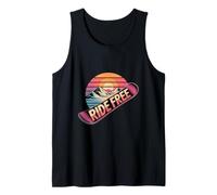 Ride Free Mountain Sunset Snowboard Design Tank Top