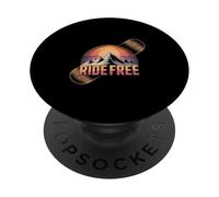 Ride Free Snowboard Mountain Sunset Design PopSockets Adhesive PopGrip