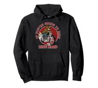 Ride Hard Bear on Motocycle Funny Quote Dad Father Day Gift Pullover Hoodie