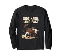 Ride Hard Land Fast Bull Riding Rodeo Adrenaline Long Sleeve T-Shirt