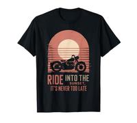 Ride Into Sunset Motorcycle Biker Southwest Retro T-Shirt