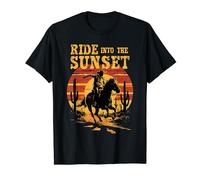 Ride into the Sunset Cowboy T-Shirt for Western Lovers T-Shirt