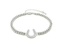 Ride More, Worry Less Horseshoe-Shaped Bead Bracelet, Lucky Horse Horseshoe Bracelet Adjustable Beaded Bracelets, Lucky Love Horses Bracelets Jewelry Gift for Horseback Riders