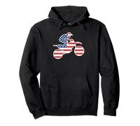 Ride offroad with a patriotic motocross jump across USA Pullover Hoodie