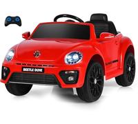 Ride on Car, 12V Licensed Beetle Battery Powered Vehicle w/Remote Control, Spring Suspension, Lights, USB, Horn, Music, 4 Wheeler for Boy Girl Gift, Electric Car for Kids (Red)