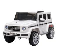 Ride-On Car 12V White Luxury SUV Style Remote MP3 Lights Seatbelt Child 3-5km/h