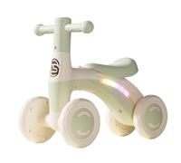 ride on car Balance Bike with 4 Wheels Scratch-Resistant Indoor Outdoor Toddler Riding Toy with Steering Limit wiggle cart(Light green)