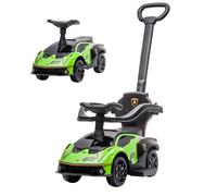 Ride-on Car Green PP 86.5x40x89.5cm 2-in-1 Push Toddler Stroller with Horn &Tray