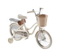 ride on car Kid Bike Dual Handbrake Toddlers Bicycle Age 3-12 Years With Woven Basket Auxiliary Wheels wiggle cart(White1,16inch)