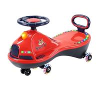 ride on car Load 140 KG Wiggle Scooter With LED Flashing Wheels Flexible Steering Ride On Toys For Outdoor wiggle cart(Rot)