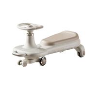 ride on car Ride-On Car With Music Lights Silent Wheels Trailer Indoor Outdoor Use Safe Educational Gift wiggle cart(Brown,Ordinary version)