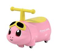 ride on car Rocking Car Peanut Shape Wiggle Cars Music Light Anti-Rollover Silent Wheel Perfect As A Gift wiggle cart(Rose,No music)